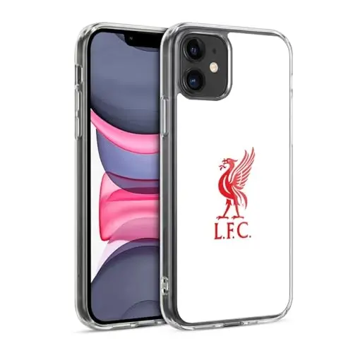 Head Case Designs Officially Licensed Liverpool Football Club Red Logo On White Liver Bird Gel Case [Military Grade Protection] Compatible with Apple iPhone 11 and Compatible with MagSafe - 1