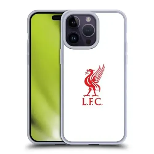 Head Case Designs Officially Licensed Liverpool Football Club Red Logo On White Liver Bird Gel Case [Military Grade Protection] Compatible with Apple iPhone 14 Pro Max and Compatible with MagSafe 