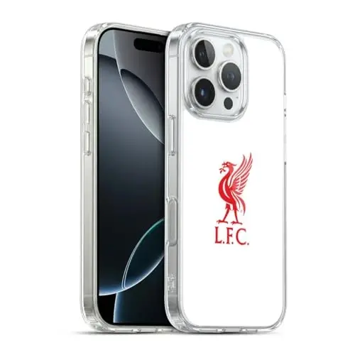 Head Case Designs Officially Licensed Liverpool Football Club Red Logo On White Liver Bird Gel Case [Military Grade Protection] Compatible with Apple iPhone 16 Pro and Compatible with MagSafe - HEAD CASE DESIGNS