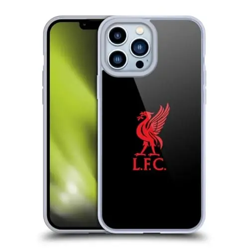 Head Case Designs Officially Licensed Liverpool Football Club Red Logo On Black Liver Bird Gel Case [Military Grade Protection] Compatible with Apple iPhone 13 Pro Max - 1