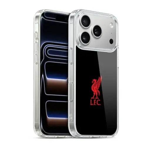 Head Case Designs Officially Licensed Liverpool Football Club Red Logo On Black Liver Bird Gel Case [Military Grade Protection] Compatible with Apple iPhone 17 Pro and Compatible with MagSafe - 1