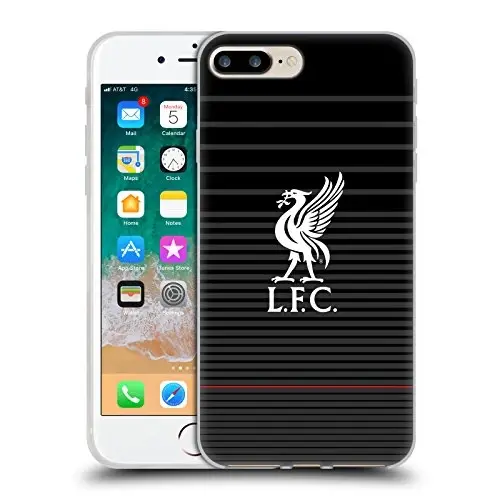Head Case Designs Officially Licensed Liverpool Football Club White On Black Kit Liver Bird Gel Case [Military Grade Protection] Compatible with Apple iPhone 7 Plus/iPhone 8 Plus - 1