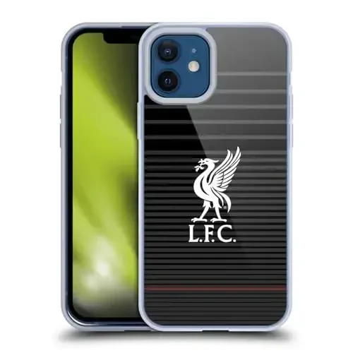 Head Case Designs Officially Licensed Liverpool Football Club White On Black Kit Liver Bird Gel Case [Military Grade] Compatible with Apple iPhone 12 / iPhone 12 Pro and Compatible with MagSafe - HEAD CASE DESIGNS
