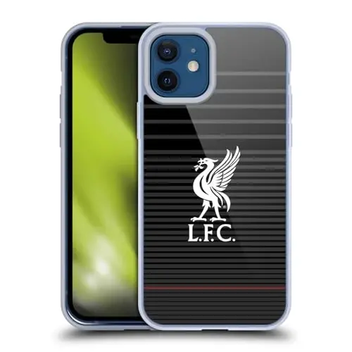 Head Case Designs Liverpool Football Club White On Black Kit Liver Bird Gel Case [Military Grade] Compatible with Apple iPhone 12/iPhone 12 Pro and Compatible with MagSafe - 1