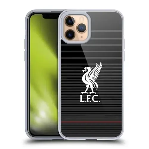 Head Case Designs Officially Licensed Liverpool Football Club White On Black Kit Liver Bird Gel Case [Military Grade Protection] Compatible with Apple iPhone 11 Pro and Compatible with MagSafe 
