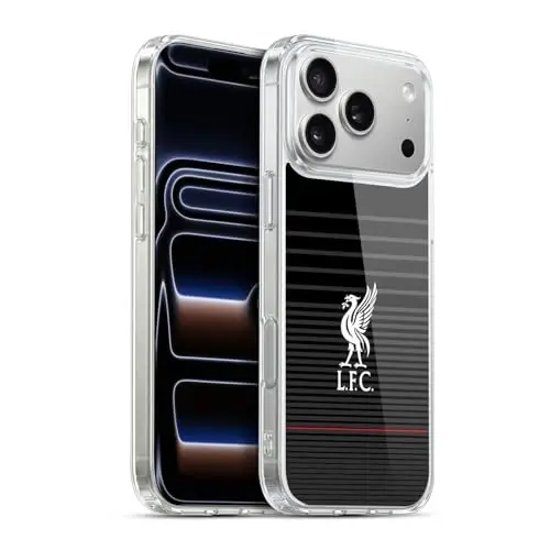 Head Case Designs Officially Licensed Liverpool Football Club White On Black Kit Liver Bird Gel Case [Military Grade Protection] Compatible with Apple iPhone 17 Pro Max and Compatible with MagSafe - 1