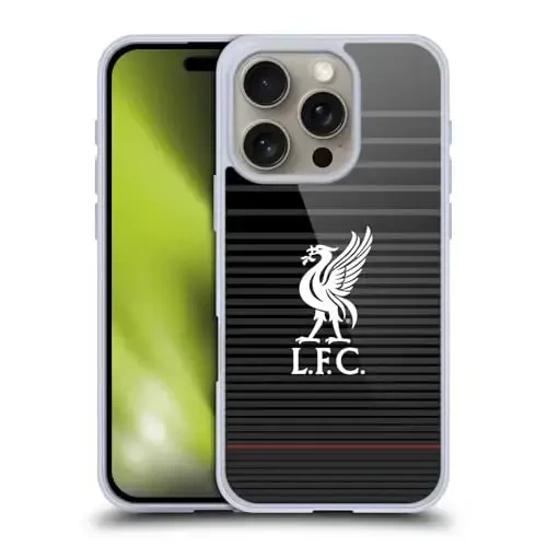 Head Case Designs Officially Licensed Liverpool Football Club White On Black Kit Liver Bird Soft Gel Case Compatible with Apple iPhone 16 Pro - HEAD CASE DESIGNS