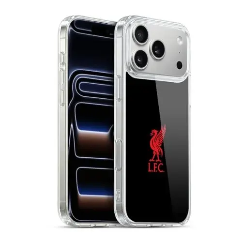 Head Case Designs Officially Licensed Liverpool Football Club Red Logo On Black Liver Bird Gel Case [Military Grade Protection] Compatible with Apple iPhone 17 Pro Max and Compatible with MagSafe - 1