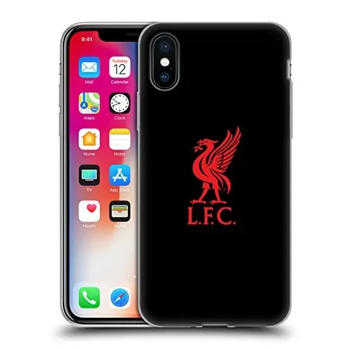 Head Case Designs Officially Licensed Liverpool Football Club Red Logo On Black Liver Bird Gel Case [Military Grade Protection] Compatible with Apple iPhone X/iPhone Xs and Compatible with MagSafe - 1