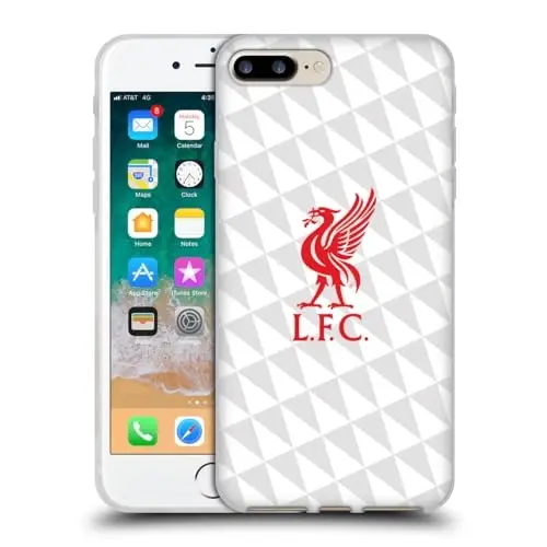 Head Case Designs Officially Licensed Liverpool Football Club Red On White Kit Liver Bird Gel Case [Military Grade Protection] Compatible with Apple iPhone 7 Plus/iPhone and Compatible with MagSafe - 1