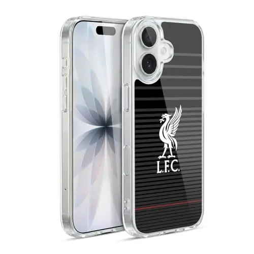 Head Case Designs Officially Licensed Liverpool Football Club White On Black Kit Liver Bird Gel Case [Military Grade Protection] Compatible with Apple iPhone 17 and Compatible with MagSafe - HEAD CASE DESIGNS