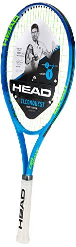 HEAD Ti. Conquest Tenis Raketi - Önceden Gerilmiş Hafif Denge 27 inç Raketi - 4 3/8 inç Kulp, Mavi - 4