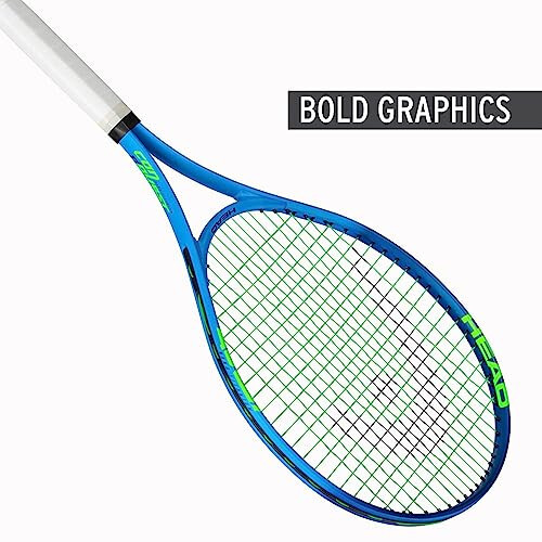 HEAD Ti. Conquest Tennis Racket - Pre-Strung Head Light Balance 27 Inch Racquet - 4 1/2 in Grip, Blue - 6