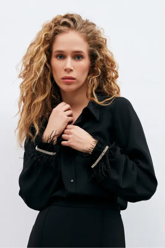 Headline Accesorized Shirt - Black-BLACK - 2