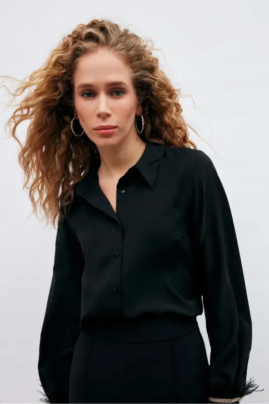 Headline Accesorized Shirt - Black-BLACK - 5