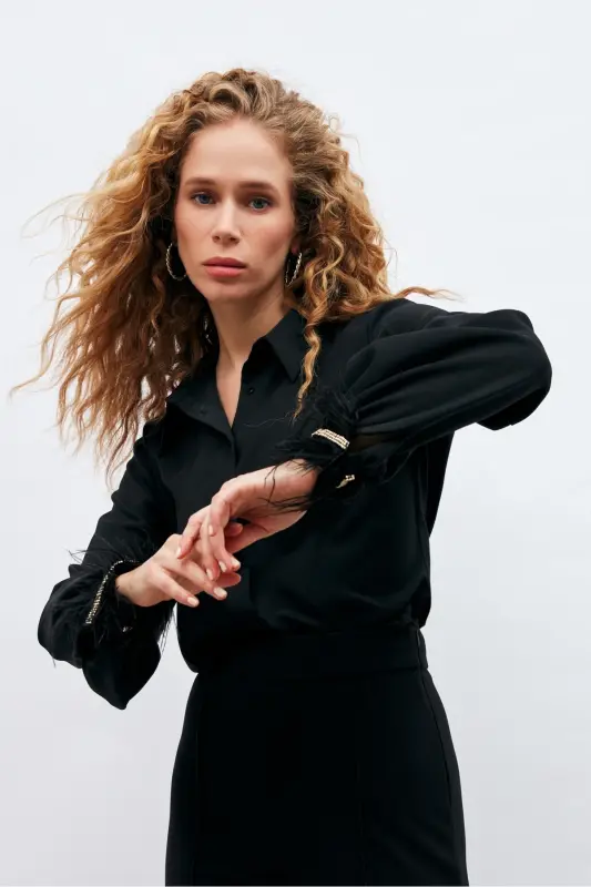 Headline Accesorized Shirt - Black-BLACK - 7