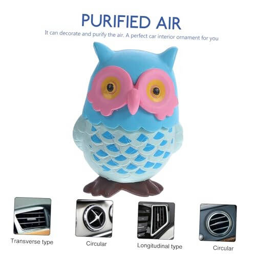 HEALLILY 1 Set Car Perfume Automatic Air Freshener Car Vent Air Freshener Owl Car Diffuser Essential Oils Diffuser Car Air Diffusers Clip Vehicle Decor Pvc Aromatherapy Machine Air Outlet - 6