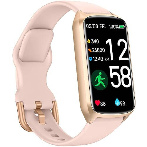 Health Fitness Tracker with 24/7 Heart Rate, Blood Oxygen, Blood Pressure, Sleep Tracker, 5ATM Waterproof Activity Trackers with Step Tracker, Pedometer (S & L Bands Included) - 1