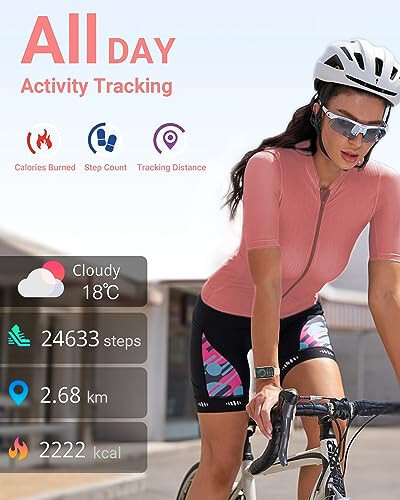 Health Fitness Tracker with 24/7 Heart Rate, Blood Oxygen, Blood Pressure, Sleep Tracker, 5ATM Waterproof Activity Trackers with Step Tracker, Pedometer (S & L Bands Included) - 2