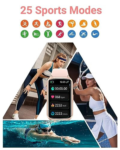 Health Fitness Tracker with 24/7 Heart Rate, Blood Oxygen, Blood Pressure, Sleep Tracker, 5ATM Waterproof Activity Trackers with Step Tracker, Pedometer (S & L Bands Included) - 3