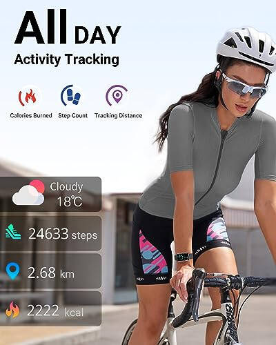 Health Fitness Tracker with 24/7 Heart Rate, Blood Oxygen, Blood Pressure, Sleep Tracker, 5ATM Waterproof Activity Trackers with Step Tracker, Pedometer (S & L Bands Included) - 2