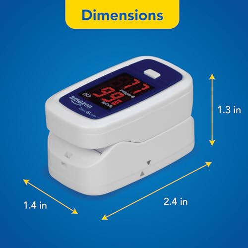 HealthWise Nabız Oksimetresi | Kan Oksijen Doygunluğu | Tam Sistem Monitörü Kordon ve Piller | Taşınabilir Nokta Kontrol İzleme | Kan Oksijen Doygunluğu (SPO2) ve Nabız Hızı (BPM) - 5