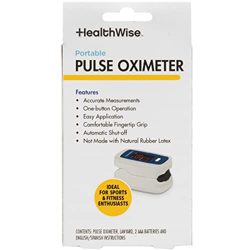 HealthWise Pulse Oximeter | Blood Oxygen Saturation | Complete System Monitor Lanyard and Batteries | Portable Spot-Check Monitoring | Blood Oxygen Saturation (SPO2) and Pulse Rate (BPM) - 12