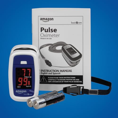 HealthWise Pulse Oximeter | Blood Oxygen Saturation | Complete System Monitor Lanyard and Batteries | Portable Spot-Check Monitoring | Blood Oxygen Saturation (SPO2) and Pulse Rate (BPM) - 3