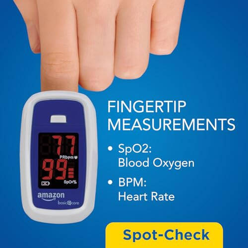 HealthWise Pulse Oximeter | Blood Oxygen Saturation | Complete System Monitor Lanyard and Batteries | Portable Spot-Check Monitoring | Blood Oxygen Saturation (SPO2) and Pulse Rate (BPM) - 6