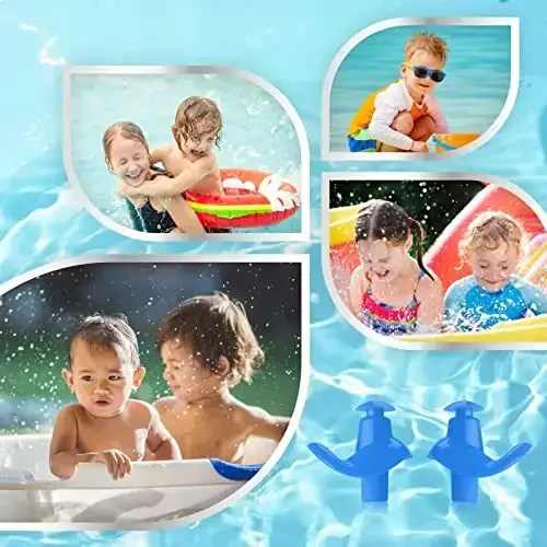Hearprotek 2 Pairs Swimming Ear Plugs for Kids, Soft Reusable Water earplugs for Kids Swimming Bathing and Other Water Sports - 6