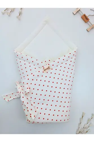 Heart Baby Blanket 100% Cotton Natural Organic Baby Sleeping Swaddle Hospital Discharge Newborn - 4