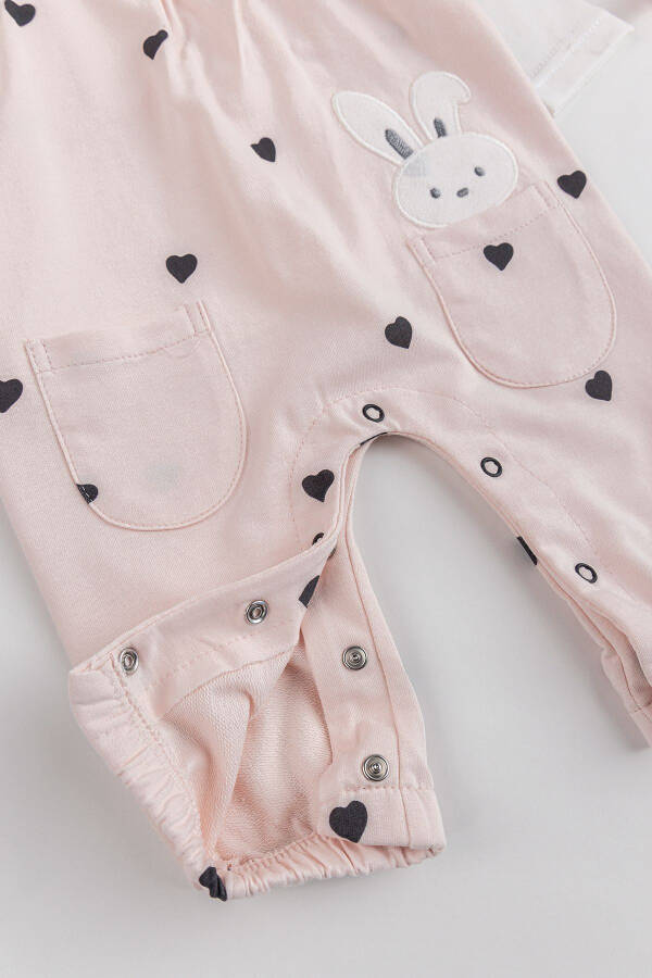 Heart-Patterned Frilled 100% Cotton Baby Girl Romper Set - 3