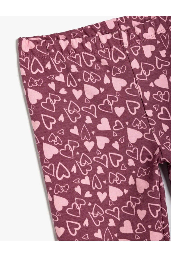 Heart print leggings, elastic waist, cotton. - 6