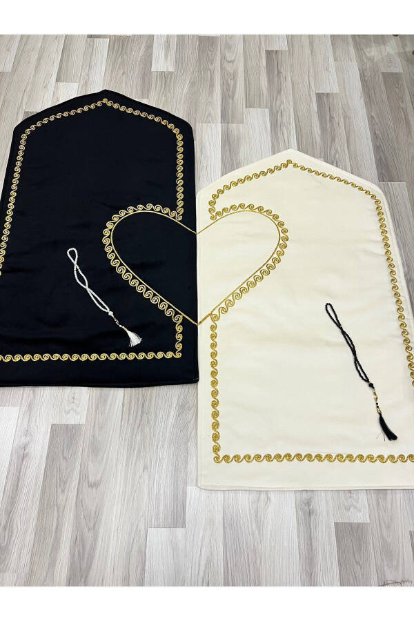 Heart Shaped Prayer Rug Couple Prayer Rug Tasbih Bridegroom Gift Trousseau - 1