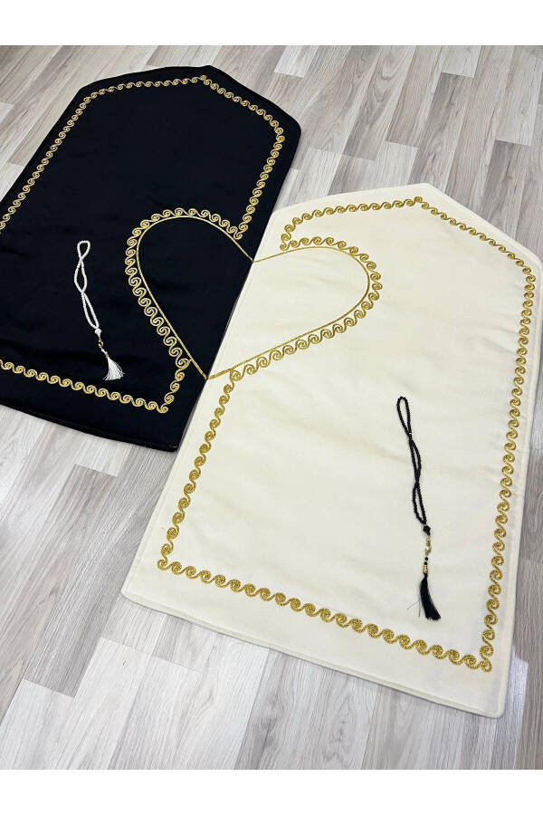 Heart Shaped Prayer Rug Couple Prayer Rug Tasbih Bridegroom Gift Trousseau - 8