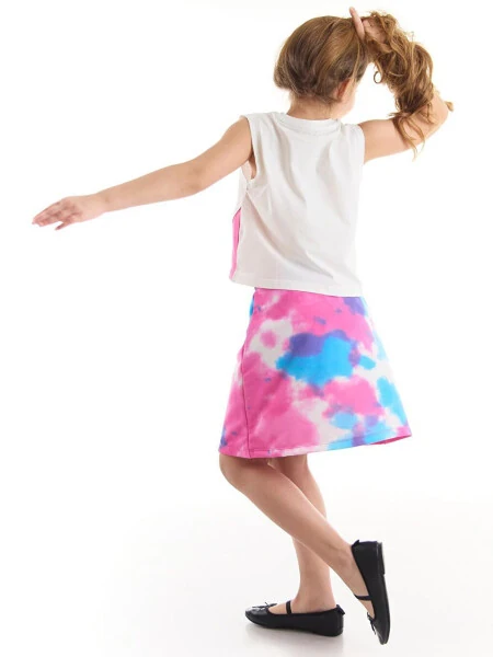 Heart Tie-Dye Girl T-Shirt Tie-Dye Skirt Set - LC WAIKIKI (1)