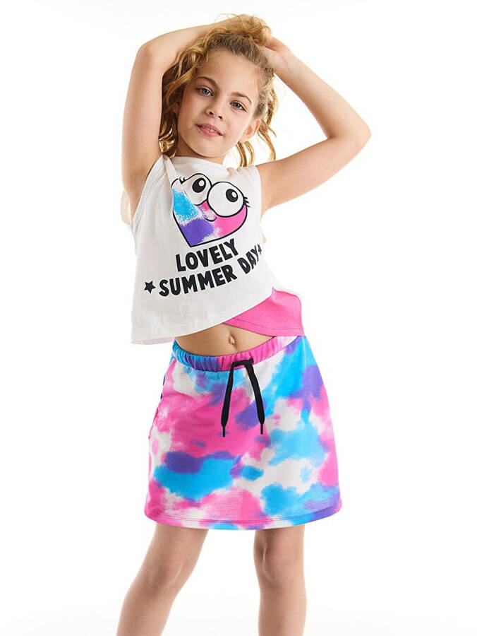 Heart Tie-Dye Girl T-Shirt Tie-Dye Skirt Set - 6