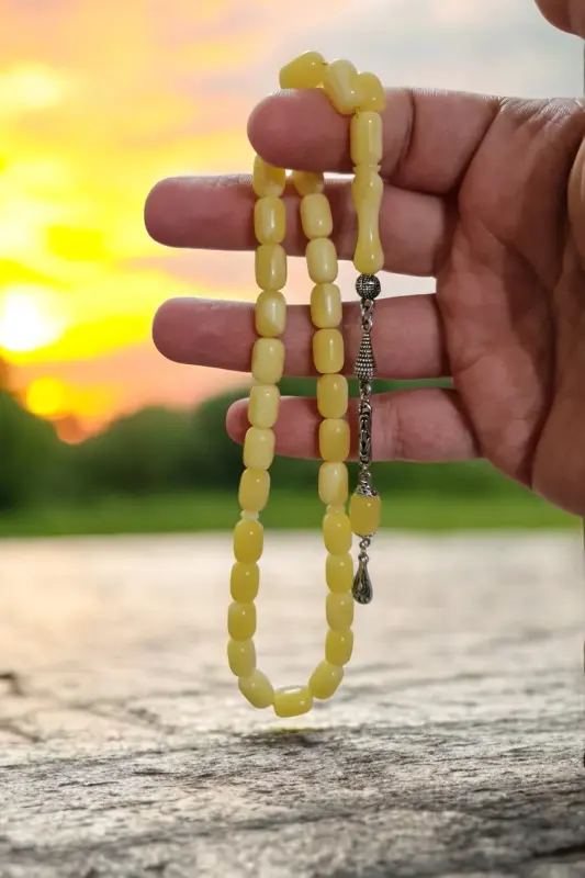Heated Amber Scented Tasbih Prayer Beads Amber Resin Stone - 1