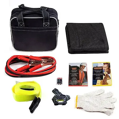 Heavy Duty and Portable Ultimate Auto Safety Kit for Roadside Emergencies - 1