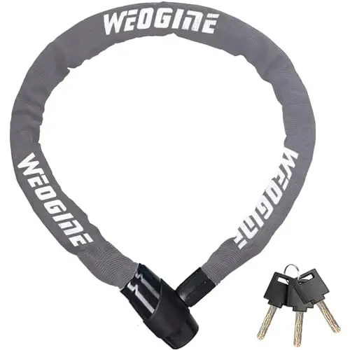 Heavy Duty Anti-Theft Bike Chain Lock, 2.72 Ft Security Lock with 3 Keys, Waterproof for Bicycle, Scooter, Motorcycle, Door, Gate, Fence 