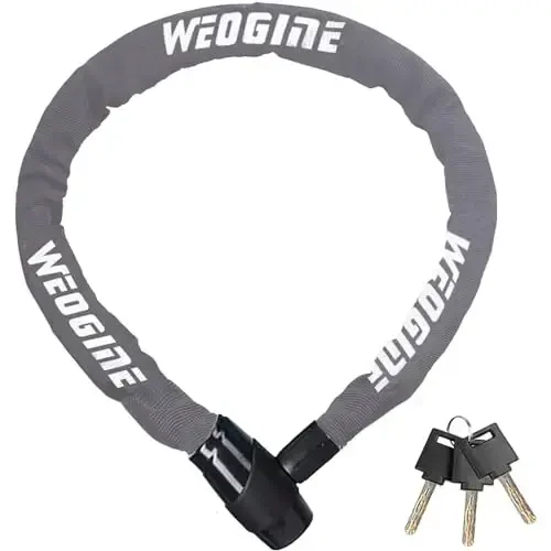Heavy Duty Anti-Theft Bike Chain Lock, 2.72 Ft Security Lock with 3 Keys, Waterproof for Bicycle, Scooter, Motorcycle, Door, Gate, Fence - 1