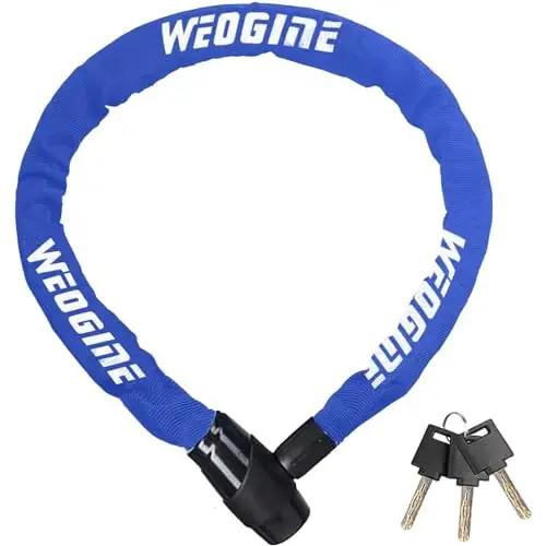 Heavy Duty Anti-Theft Bike Chain Lock, 2.72 Ft Security Lock with 3 Keys, Waterproof for Scooter, Motorcycle, Door, Gate, Fence - 1