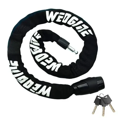 Heavy duty bike chain lock, 2.72 ft security bike locks with 3 keys, waterproof lock chain for bike, bicycle, scooter, motorcycle, door, gate, fence. - Weogine