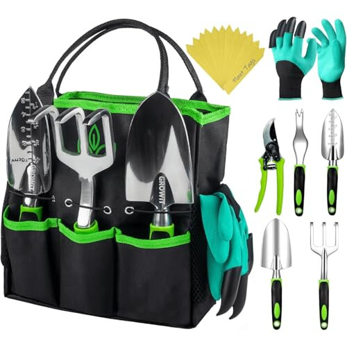 Heavy Duty Garden Tools 22 Pieces Set - Rust Proof, Durable Gardening Supplies - Ergonomic Gardening Hand Tools - Ideal Gardening Gifts for Women - 11