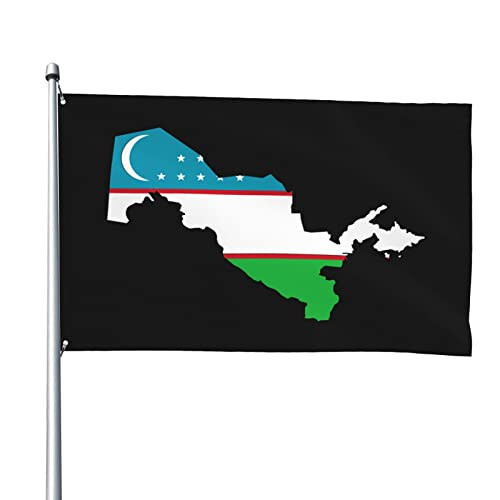 Heavy Duty Uzbekistan Terrain Map Flag 4x6 Ft Durable Outdoor Banner Home Party Welcome Flag Patio Decor Flag - 1