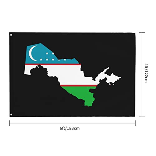 Heavy Duty Uzbekistan Terrain Map Flag 4x6 Ft Durable Outdoor Banner Home Party Welcome Flag Patio Decor Flag - 3