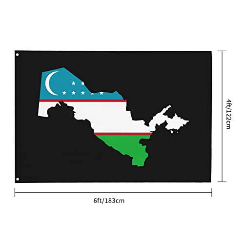 Heavy Duty Uzbekistan Terrain Map Flag 4x6 Ft Durable Outdoor Banner Home Party Welcome Flag Patio Decor Flag - 3