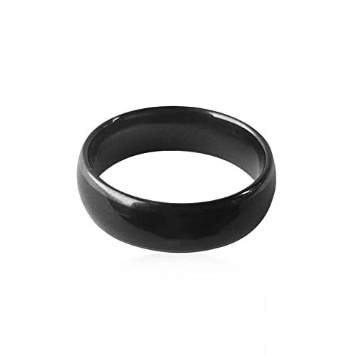 Hecer Waterproof Ceramic NFC Ring, NFC Forum Type 2 215 496 Bytes Chip Universal for Mobile Phone, All-Round Sensing Technology Wearable Smart Ring, Fashion Ring for Men or Women (11#, Black) - hecere