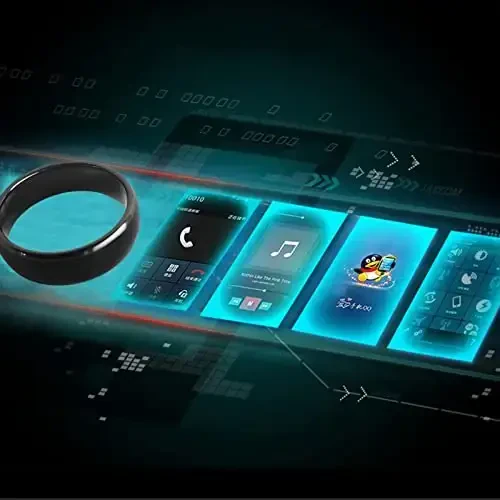 hecere Waterproof Ceramic NFC Ring, NFC Forum Type 2 215 496 Bytes Chip Universal for Mobile Phone, All-Round Sensing Technology Wearable Smart Ring, Fasion Ring for Men or Women (7#, Black) - 6