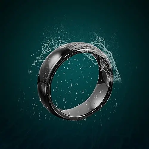 hecere Waterproof Ceramic NFC Ring, NFC Forum Type 2 215 496 Bytes Chip Universal for Mobile Phone, All-Round Sensing Technology Wearable Smart Ring, Fasion Ring for Men or Women (7#, Black) - 5